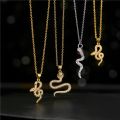 High Quality Gold Chain Stainless Steel Necklace Fashion Women Cute Snake Pendant Neckalce Wholesale. 