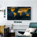 World map Wall frame in wooden. 