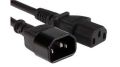 IEC C13 to IEC C14 (Male to Female) Power Cord , Power Cord Extension Cable, IEC male to IEC female (C13-C14)   Black (Branded). 