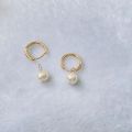 [ New ] Xu Hongdou Same Style Real Shot Strong Light Natural Freshwater Pearl Source Factory 14k Gold-Plated Earrings Niche Advanced Sense. 