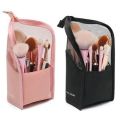 Travel Makeup Brush Bag Portable Cosmetic Brush Holder Organizer Waterproof Stand-Up Makeup Brush Pouch Zipper Toiletry Bag. 
