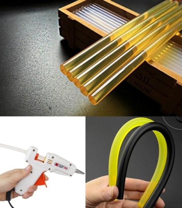 3pcs 7mm Yellow Hot Glue Stick Adhesive Rods Hot Melting Strip gum