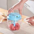 Multifunctional Manual Food Processor Handle Rope Chopper 5 Blades - 1 Piece. 