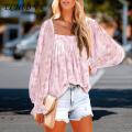 ECHIDNA Fall Blouse Long Sleeves Flared Cuff Autumn Tops. 
