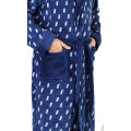 Fast Forward Mens Hooded Fleece Robe - Plush Long Printed Bathrobes. 