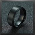 Simple Black Titanium Never Fade Band Ring For Boys & Girls. 