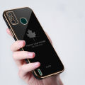 For Tecno Spark6 Go Case, Fashion INS Electroplated Bling Girl Boy Couples Straight Side Maple Leaf Soft TPU Phone Back Cover Case For TECNO SPARK 6 GO. 