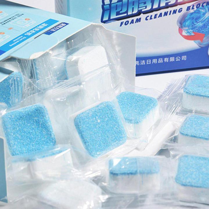 6 pcs Tablet Washer Cleaner, Solid Washing Machine Cleaner, Deep Cleaning Remover with Triple Decontamination for Bath Room Kitchen (12 pcs)
