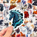 Horse Theme Stickers 50pcs Hand-painted Horse Sticker Set Waterproof Diy Decal Kit for Phone Laptop Skateboard More Southeast Asian Buyers' Favorite High-precision Printing Stickers. 
