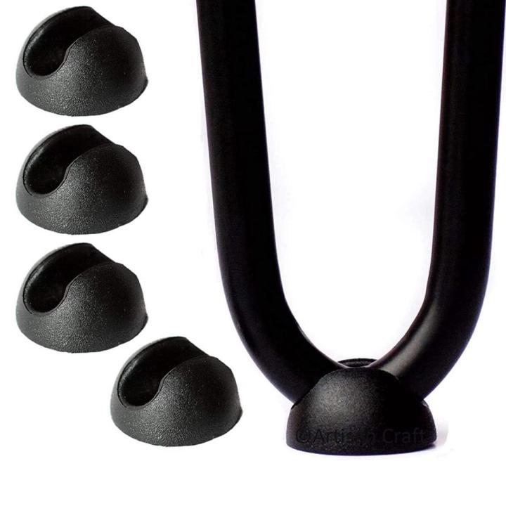HZONGMINGZT 8 Pcs Semicircular Black Silicone Hairpin Leg Protector Feet Clip For DIY Furniture