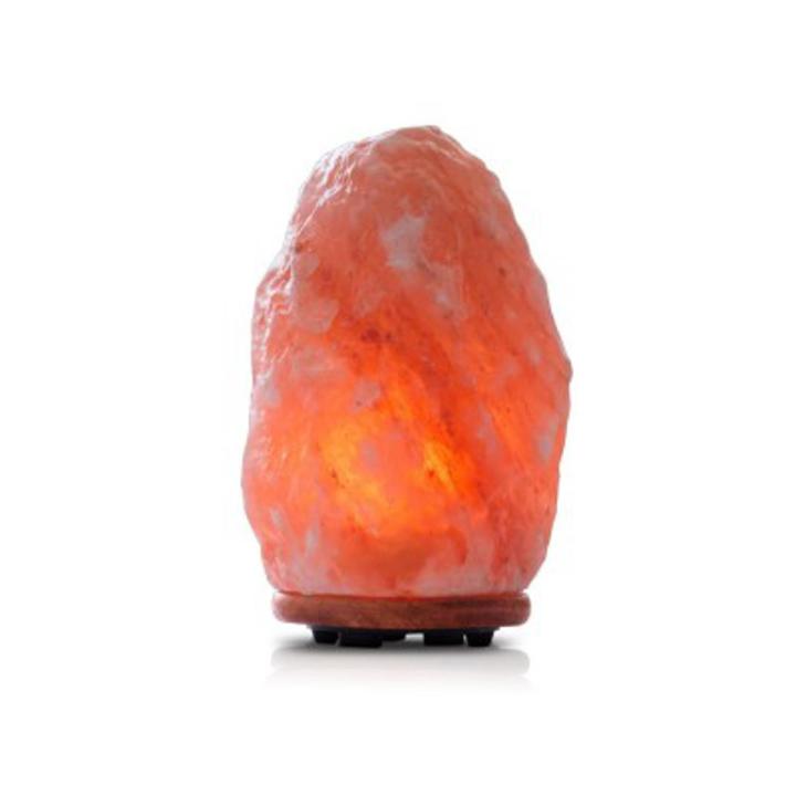 Himalayan Glow Night Lamp, Pink Salt Neem Wood Base Lamp Light