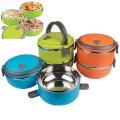 Stainless Steel Lunch Box - 2 Layers - Multi Colour By EverGreen Store Karachi. 