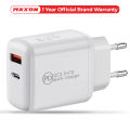 Maxon PD - F-100 Super Fast Charger- Type C To Lighting Cable- 20W PD Fast Charging-  QC3.O USB-A Output- High Quality Fast Charger-  Compatible With Android & iOs Devices. 