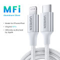 UGREEN USB C to Lightning MFI Apple Charging Cable Nylon Braided Fast Charger Data Sync Compatible for iPhone 15 14 Pro Max 13 Plus 12 11 Pro Max iPad Pro 10.5 /12.9. 