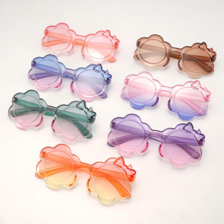 Stylish Cartoon Eyeglasses Cute Kids Eyewear Uv Protection Flexible Girls Sunglasses For Beach Girls Toddlers