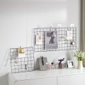 35*35cm Ins Style Metal Grid Wall Postcards Iron Mesh Photos Frame Display Home Bedroom DIY Decoration Square Decorative Shelf. 