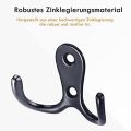 Coat Hooks Black with Screws Metal Double Hook Wall Hooks for Kitchen. 