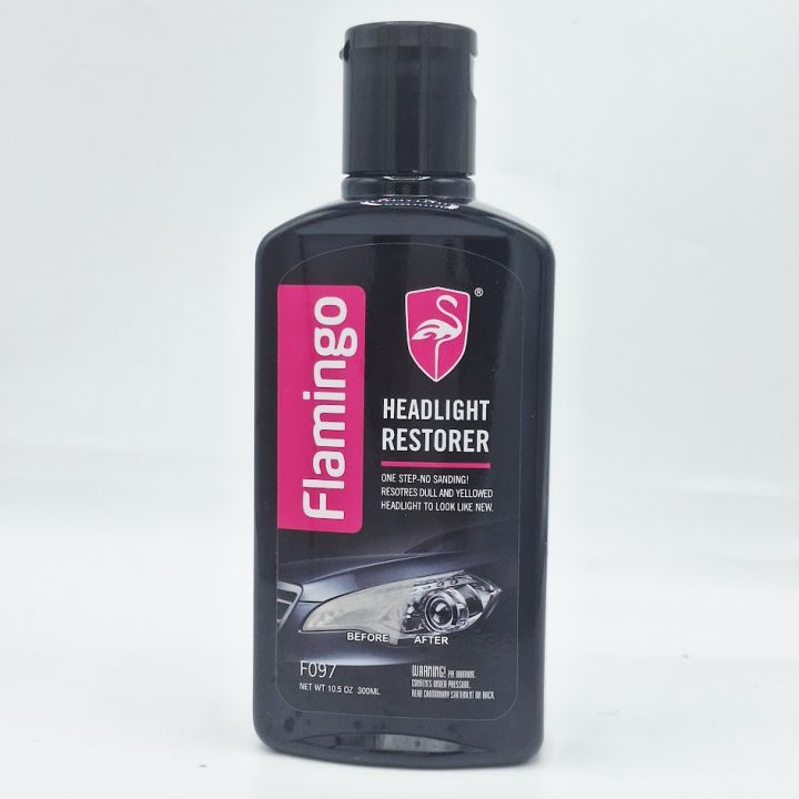 Flamingo Headlight Restorer for Cars – Restore Faded, Yellowed Headlights | Polish & Clean Lenses | Car Headlight Cleaner -300ML-