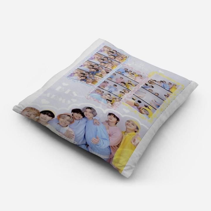 BTS Printed Cushion Pillow Logo Masking Bts Printed Cushion Pillow