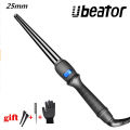 Ubeator - LCD Screen Ceramic Spiral Hair Curling Iron Wand Machine Roller Beauty Tools-138-Black. 