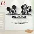 3D Mickey and Minnie Mouse Welcome Wooden Wall Art I Wall Art I Decorating Items I Decorating Items For Home I Decoration Pieces For Room I Decoration Pieces I Decoration I Decoration For Wall And Bedroom. 