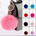 Pom Keychain Pom Pom Keychain Fluffy Ball with Keyring Handbag Backpack Ornament Pendant Accessory for Girls. 