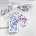 AMORVOR for Samsung A04 Back Cover (With Free Holder) Space Girl Soft Wavy Phone Case Camera Protection Transparent TPU Soft Cover. 