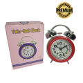 Twin Bell Alarm Clock / Table Clock Old Vintage Style Clock - Red. 