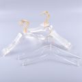 5 Pcs Clear Clothes Hangers with Gold Hook,Hanger for Lady Kids Small. 