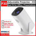 P30 Android Projector Multimedia HD 1GB RAM 8 GB ROM HD 150ANSI Lumens Portable Projector for Office Presentation. 