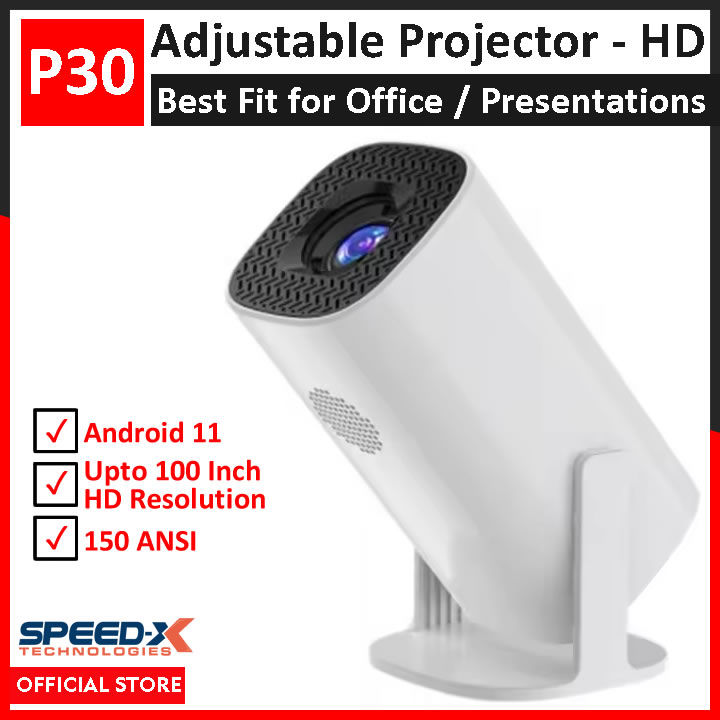 P30 Android Projector Multimedia HD 1GB RAM 8 GB ROM HD 150ANSI Lumens Portable Projector for Office Presentation