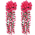 Modeow Artificial Drooping Flowers 2pcs Hanging Artificial Vine for Home Garden Wedding Decor Uv Resistant Faux Flower Plants for Indoor Outdoor Use Buyers' Favorite Artificial Plants Decor. 