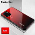 Casinglee For VIVO Y15A case Gradient Tempered Glass Protector Back cover for VIVO Y15A Phone Cases For girls and Boys. 