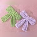 Handmade Crochet Ribbon Bow Keychains. 