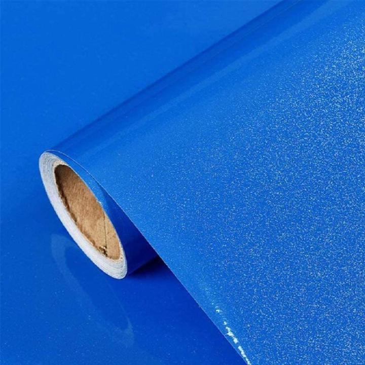 Blue Wallpaper Peel and Stick Wallpaper Vinyl Self Adhesive Decorative Film for Furniture Kitchen Counter Top Cabinets (12" X 60")