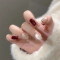 Douyin hand-worn nail art, nail film, French gradient cat's eye, high-quality nail stickers, finished products are detachable. 