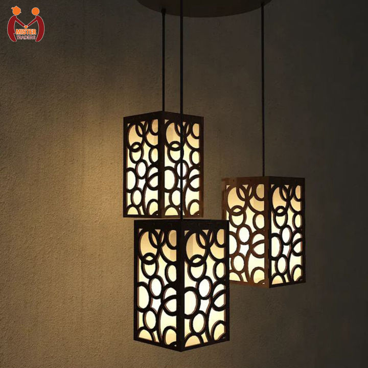 Modern Wooden Hanging Pendant Light – Decorative Ceiling Lamp with Warm Glow for Living Room, Bedroom & Dining – Stylish Home Décor Lighting – Lamp– Lamps For Bedroom – Lamps – Ceiling Lights – Decorating Items – Decorating Items For Home