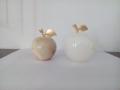 Pack of 2(Medium and Small) Apple shaped marble sculpted home decor item. 