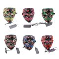 Cosplay the Up Wire Purge Mask Costume Halloween Light Scary Led Fluorescent Red. 