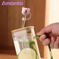 Cute Bear-shaped Straw Lid Adorable Bear-shaped Silicone Straw Lid for Home Party Decoration Reusable Dust-proof Silicone Straw Cover. 
