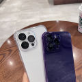 Luxury Plating Transparent Hard Case For iPhone 14 Pro Max Silicone purple Cover funda Deep Purple Phone Case for iPhone 14 Pro Max Cases  With Camera Lens Full Protection Crystal Clear Soft Slim Capa (Deep Purple/Transparent). 