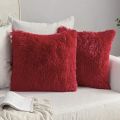 Cushion Covers filled Plush Fluffy Throw Pillow Case Cushion Filled, Soft Plush Faux for Home Décor Sofa or Car 15x15 Inch Pack of 2. 
