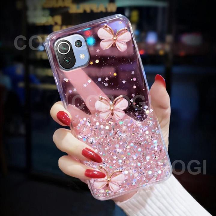 Custodia Trasparente Con Fiori Per Xiaomi Mi 11 Lite 4G/5G | Cover In Silicone Morbido TPU Anti-ingiallimento | Design Floreale Colorato