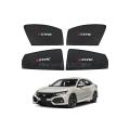 HONDA CIVIC 2018-21 SUN SHADES LOGO / WINDOW CURTAINS / BLINDS (DARK) BLACK 4PCS. 