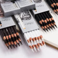 18Pcs/Box 2H—White charcoal Professional drawing pencil 2H—White charcoal Sketch pencil Charcoal Pencils white brown Writing & Sketching school supplies pen. 