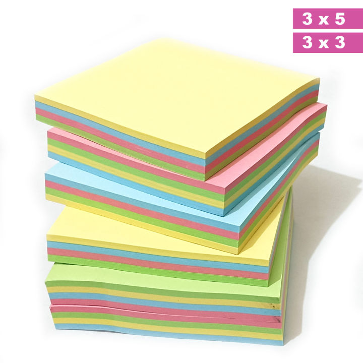 1 Piece (1 pcs) Colorful Sticky Notes 3x3 & 3x5 inches Sticky Notes with Clear Self-Stick Note Pads 4 Bright Multi Colors, 100 Sheets/Pad