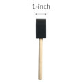 Foam sponge paint brush with wood handle for block printing, painting, staining, varnishes and DIY art craft projects.. 