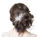 Silver Crystal Bridal Headpiece with Pearl Hair Clips - Elegant Flower Wedding Hair Combs Hair accessories for Women and Girls -Pack 01. 