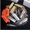 The lighter Case Men Necklace Hip-Hop Rock Street Culture Titanium Stainless Steel Gold Black Chain Necklace Fashion Man Jewelry. 
