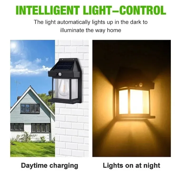 Solar Wall Light 1w New LED Solar Wall Lamp Outdoor - Waterproof Wall Lamp  Solar Luminous Ligh - Solar Interaction Wall Lamp - LED Wall Light  Waterproof Tungsten Filament Lamp | Daraz.pk